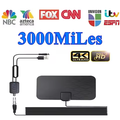 8K Indoor 3000 Miles Digital HDTV Antenna TV Aerial With Amplifier Booster DVB T2 ISDBT Satellite Dish Signal Receiver 8 best sales android tv isdb t - №2