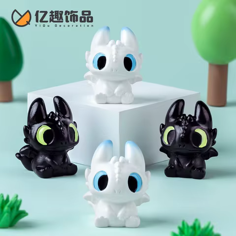 Cute Dragon Anime Action Figure DIY Decorative Accessories Car Interior Decor Toys Toothless Desktop Ornaments Kids Room Decal 10 best sales how to train a dragon - №8