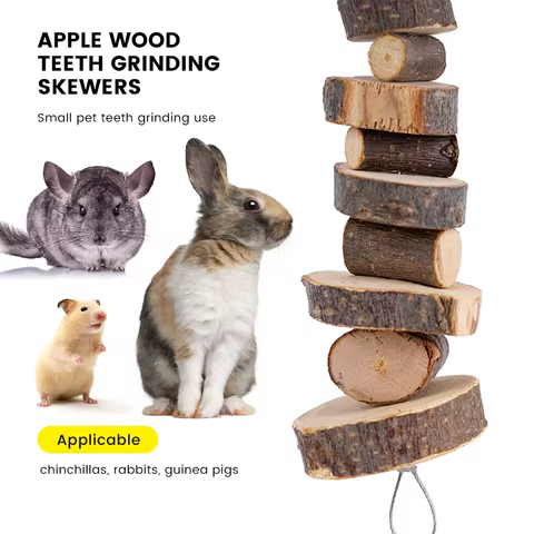 Hamster Rabbit Chew Toy Natural Wood Sticks for Small Pet Chinchilla Guinea Pigs Squirrels Tooth Grinding Toy Pet Supplies 8 best sales chinchilla toy - №2