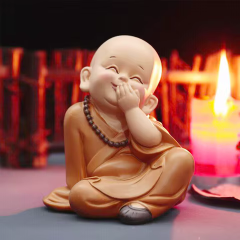 Little Monk Figurine Mini Monk Statue Cute Buddha Monk Statue Adorable Baby Little Monk Decoration Creative Little Monk Ornament 6 best sales buddha shop - №3