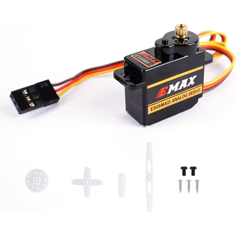 Emax EMX-SV-0275 ES08MA II 12g Analog Metal Gear Servo For Rc Car 1/24 Axial Scx24 90081 Axi00006 Axi00002 Gladiator Parts 10 best sales battery emax - №3