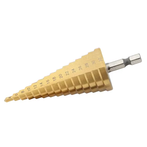 HSS Step Drill Bit 4-32mm Hex Titanium Cone Hole Cutter Multifunction Reamer Plate Iron Aluminum Plate Drilling Metal Core Drill 10 best sales customized hole punch - №3