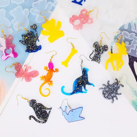 Multi-Style Earring Pendant Silicone Mold Fancy Epoxy Resin Mould For DIY Ornaments Keychain Necklace Charms Epoxy Resin Crafts 10 best sales silicon resin - №10