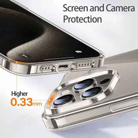 Luxury Transparent Case For iPhone 16 15 11 12 13 14 Pro Max Soft TPU Silicone For iPhone XR XS Max 8 Plus Back Cover Clear Case 10 best sales clear case - №6