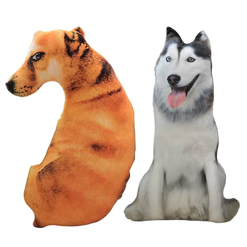 50cm Cute Simulation Dog Plush Toy 3D Printing Stuffed Animal Dog Plush Pillow Stuffed Cartoon Cushion Kids Doll Home Decro Gift 8 best sales pitbull plush - №3