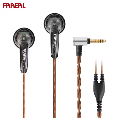 FAAEAL Rosemary Flat Head Earbuds 3.5mm Standard/4.4mm 2.5mm TRRS Balanced Earphones 150ohms HiFi Bass Music Headphones Headsets 10 best sales flat earbuds - №6