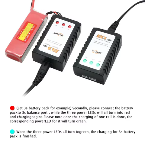 IMAX B3 PRO Lipo Battery Compact Charger 7.4V 11.1V 2S 3S 110-240V Lipo Power Supply Charger EU Plug For RC Helicopter Parts 8 best sales wl toys 12428 - №1