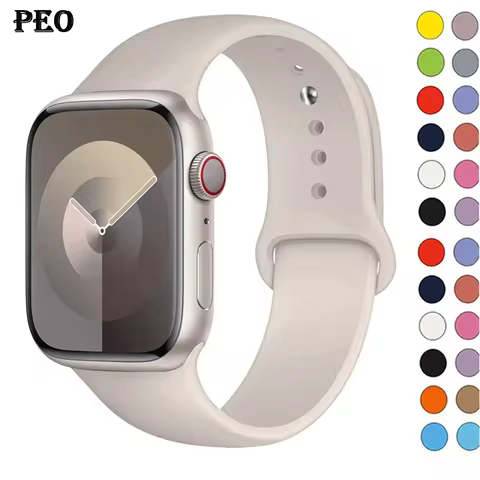 Silicone Band For Apple Watch strap 44mm 45mm 40mm 41mm 42-38mm 45 mm sport bracelet iwatch series 8 7 6 5 4 3 SE 9 Ultra 2 49mm 8 best sales ibus apple watch serie 3 - №4