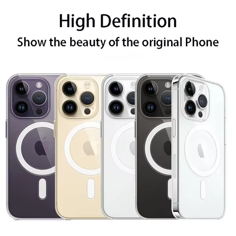 Luxury Magnetic Wireless Charge For Magsafe Case for iPhone 16 15 14 13 12 11 Pro XR XS Max 7 8 Plus Back Cover Transparent Case 8 best sales iron hide - №1