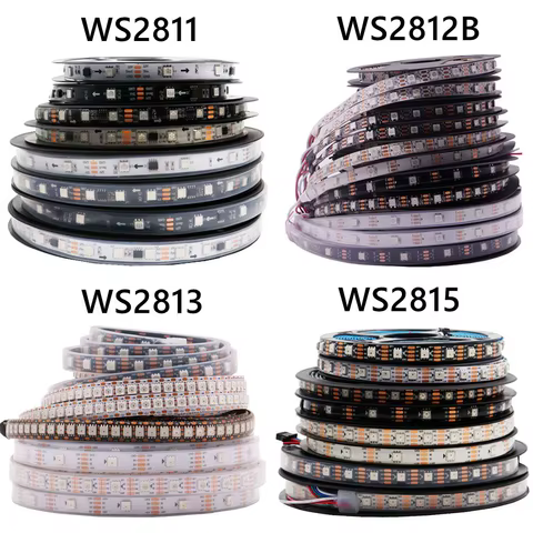 WS2811 WS2812B WS2813 WS2815 5050RGB LED Strip Lights Individually Addressable 30/60/144Pixels/Leds/m Black /White PCB DC5V/12V 10 best sales t30 dreame - №9