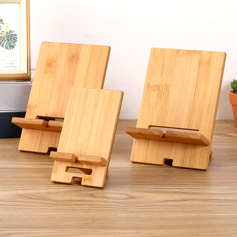 Wooden Desktop Phone Holder Lazy Phone Stand Smartphone Charging Stand Lazy Phone Bracket Mobilephone Support Tablet Stand 8 best sales wooden cellphone holder - №2