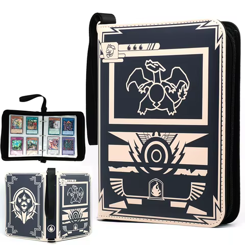 Yugioh TCG GAME Card Binder Yu-Gi-Oh Red-Eyes Black Dragon Cards Holder Album 4-Pocket Trading Card Game Collection Card Holder 10 best sales card binder 4 pocket - №6
