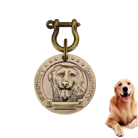 VIP Customizable Engraved Pets ID Tag for Dog Cat Bronze Nameplate Tags Personalized Address Number Dogs Collar ID Pendant 10 best sales custom pet - №2