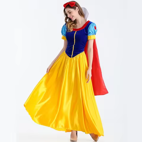 Cartoon Princess Snow White Halloween Party Costume Adult Cosplay Plus Size Dress Girl Princess Dress Women Adult Clothing 10 best sales disney adult costumes - №1