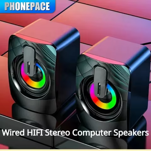 Computer Speaker Stereo Sound With Microphone 3.5mm AUX Home Office PC Speaker for Macbook Desktop Notebook Computer Loudspeaker 10 best sales mic speaker - №2