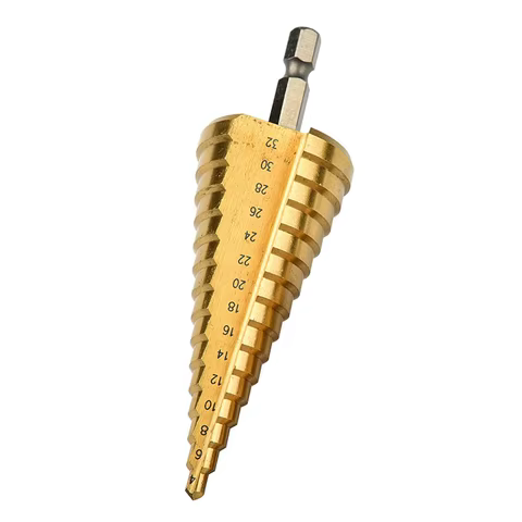 HSS Step Drill Bit 4-32mm Hex Titanium Cone Hole Cutter Multifunction Reamer Plate Iron Aluminum Plate Drilling Metal Core Drill 10 best sales customized hole punch - №3