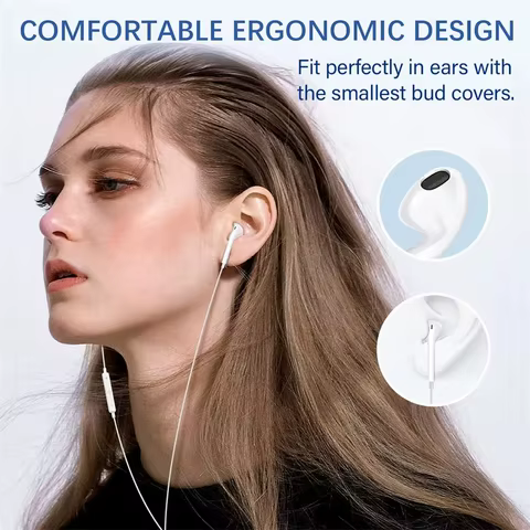 For iOS Headphones For Apple iPhone 14 13 12 11 Pro Max Wired Earphones X XS XR 7 8 Plus Bluetooth Earplugs Accessories 10 best sales apple iphone handsfree - №2
