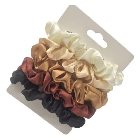 3/5/6Pcs Elegant Ponytail Holder Rubber Band Elastic Hairband Hair Accessories Silk Satin Scrunchies Women Solid Color Hair Rope 8 best sales scronchi - №2