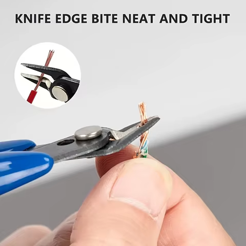 170 Wire Cutter DIY Trimmer Diagonal Side Cutting Cable Nippers Red Blue Pliers Hand Mini Snips Flush Nipper Trimmer Hand Tools 10 best sales self cut system - №8