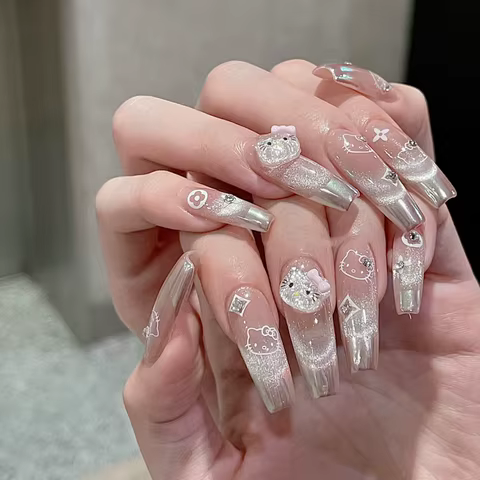 8 best sales hello kitty fake nails - №8