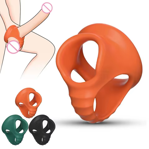 Silicone Semen Lock Ring Male Penis Rings Reusable Delay Ejaculation Lasting Scrotum Lock Ring Sex Toys for Men Adult Products 10 best sales male torture - №10