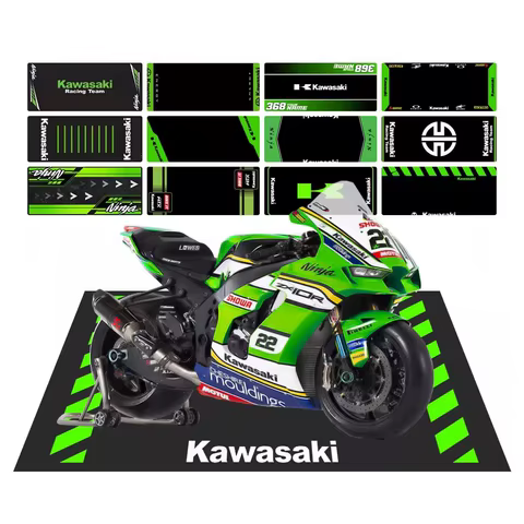 Custom Kawasaki Ninja Motorcycle Parking Mat Anti Slip Garage Rug Waterproof Racing Moto Display Carpet Decoration Mat 12 best sales motorcycle carpets - №6
