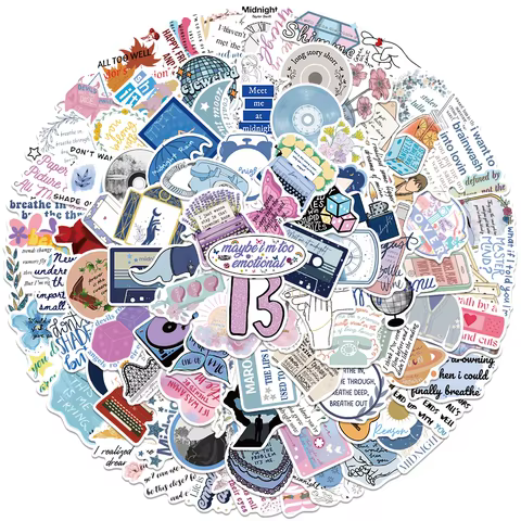 50/100pcs Aesthetic Cartoon Famous Singer Taylor Album Swift Lyric Stickers For Luggage Laptop Guitar Waterproof Vinyl Decals 6 best sales taylor swift patches - №2
