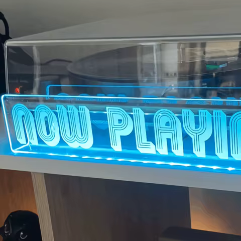 Now Playing Vinyl Record Stand CD Wall Mounted Display Acrylic Album Shelf Decor Room Lighting Gift For Him Neon Sign Holder 8 best sales record stand - №7