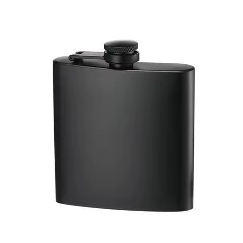 6 8 12 oz Stainless Steel full-black Hip Flask with Funnel Pocket Hip Flask Alcohol Whiskey Hip Flask Screw Cap KC0139 12 best sales alcohol pocket bottle - №8