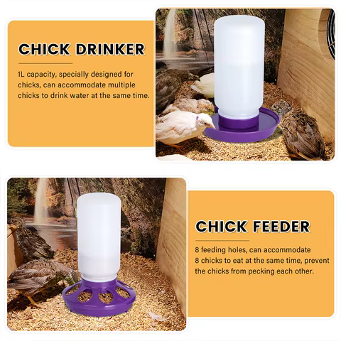 1L Chicken Feeder Bucket Water Fountain Automatic Chick Drinker Bucket Drinking Quail drinking Bird equipment Waterer 10 best sales chicken drinker - №9