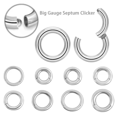 1PC Surgical Steel Septum Clicker Segment Hinged Ring Nose Eyebrow Lip Hoop Ear Cartilage Tragus Helix Ear Lobe Piercing Jewelry 10 best sales prince albert jewelry - №8