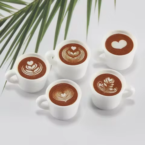 10pcs Cute Latte Art Coffee Cup Charms 3D Resin Drink Mug Pendants for Earring Necklace Keychain Dollhouse DIY Jewelry Making 8 best sales drink charms - №7