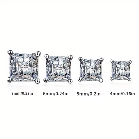 Dazzling square zirconia magnetic earrings ,Ear Clip Earrings For Men Without Ear Holes- sparkling earring jewelry - elegant 8 best sales men magnetic earrings - №8