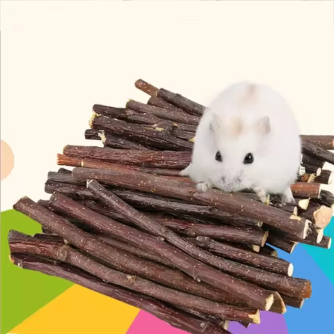 Professional Hamster Rabbit Teeth Grinding Apple Tree Stick Minerals Molar Stone Toys for Chinchilla Hamster PetToys accessories 8 best sales chinchilla toy - №1