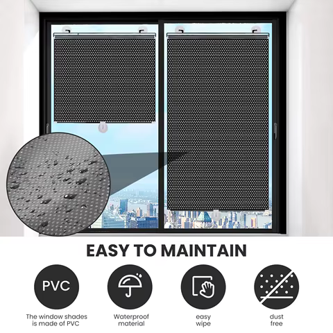 Blackout Roller Blinds Home Windows Sunshade Nail-Free Curtain Car Bedroom Kitchen Office Window Cover Blind Curtains Privacy 8 best sales roller blinds for windows - №6