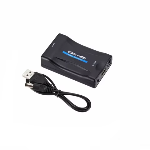 MnnWuu 1080P SCART To HDMI-compatible Video Audio Upscale Converter Adapter for HD TV DVD for Sky Box STB Plug and Play DC Cable 8 best sales scart - №3
