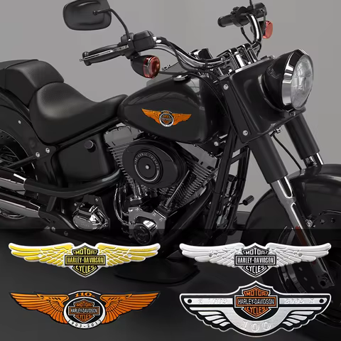 Metal Decorative Logo Motorcycle Car Stickers for Harley Davidson Flight Show Wing Car Sticker Badge 6 best sales harley sticker - №3