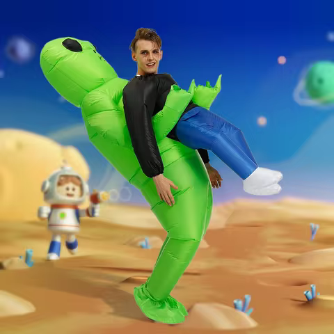 ET Alien inflatable suit Alien Monster Inflatable Costume Scary Green Alien Cosplay Costume For Adult Party Festival Stage 12 best sales cosplay katniss - №10
