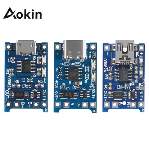 2/5PCS 5V 1A Micro/Type-c/Mini 18650 TP4056 Lithium Battery Charger Module Charging Board With Protection Dual Functions Li-ion 8 best sales looking for alaska - №2