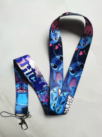 New 1 pcs Disney stitch Lanyards Keys Neck Strap For Card Badge Key Chain Lanyard Key Holder DIY Hang Rope Keyrings 8 best sales stitch lanyard - №6