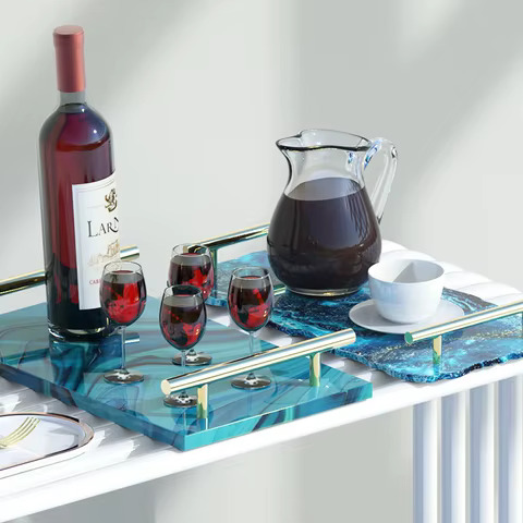 Tray Epoxy Resin Silicone Mold DIY Large Rectangle Tea Plate Coaster Resin Mold For Home Decoration Craft Making Art Supplies 10 best sales silicon resin - №8