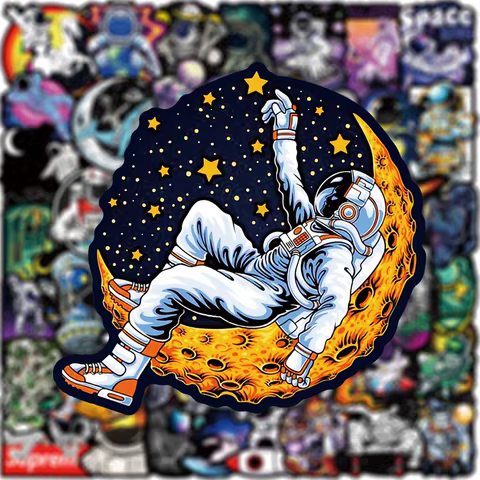 10/30/50PCS Outer Space Astronaut Stickers Aesthetic Cartoon Decal DIY Skateboard Motorcycle Luggage Waterproof Cool Sticker Toy 12 best sales odst - №3