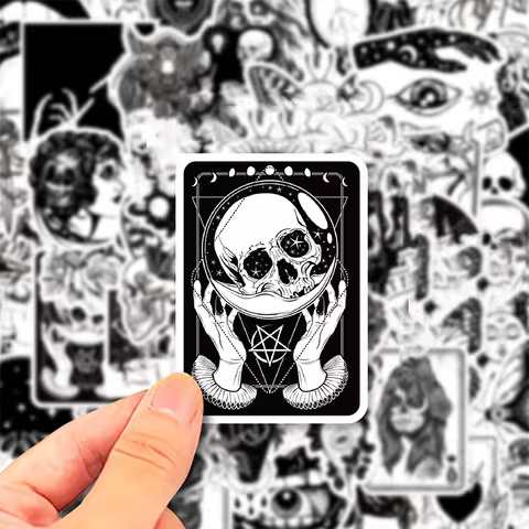 50PCS Gothic Stickers,Waterproof And Colorproof Stickers, Laptop, Water Bottle, Phone Case.Very Individual 8 best sales punk stickers - №2