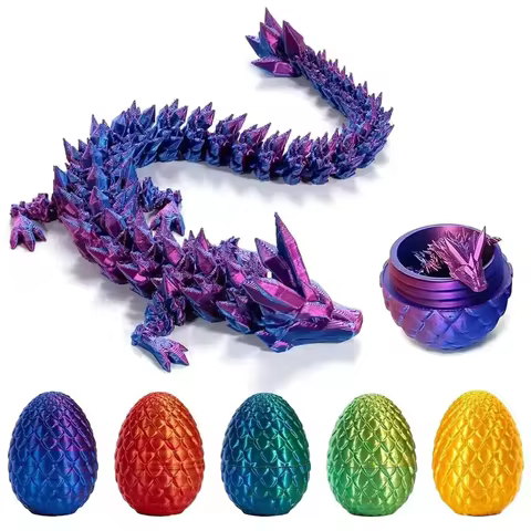 22cm 3D Printed Dragon 8.5cm Dragon Egg Crystal Dragon Egg Funny Home Office Decoration Cool Chinese Festival Dragon Figurine 10 best sales game of thrones earrings - №7