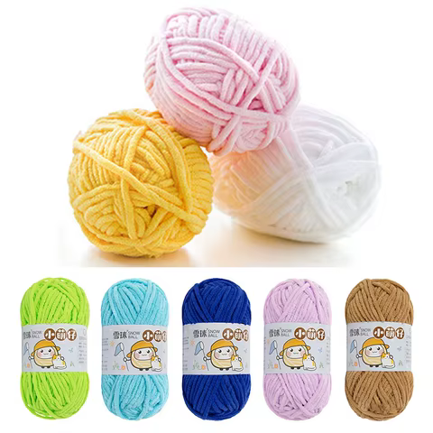 10pcsX50g Thick Velvet Yarn Handmade DIY Knitting Yarn Wholesale Yarn Line Scarf Hat Soft Chenille Yarn Knit Wol 8 best sales knitting yarn artknock - №7