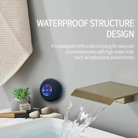 2025 New bathroom waterproof wireless LED suction Cup Mini Bluetooth speaker Portable outdoor sports stereo speakers 12 best sales bluth - №7