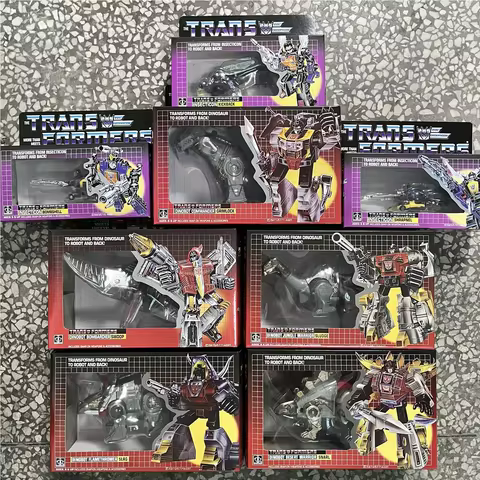 Transformetion G1 Reissue KO Dinobots Set Grimlock Snarl Swoop Sludge Kickback Bombshell Action Figure Toy Gift Collection 8 best sales g1 reissue transformers - №5