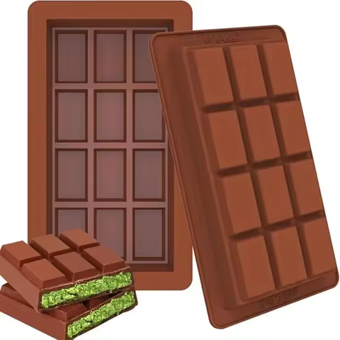 Dubai Chocolate Bar Molds Silicone Bars Break Apart Wax Melt Mould Easy Release Rectangle Durable For Protein Handmade Gift 10 best sales chocolate penis mould - №10