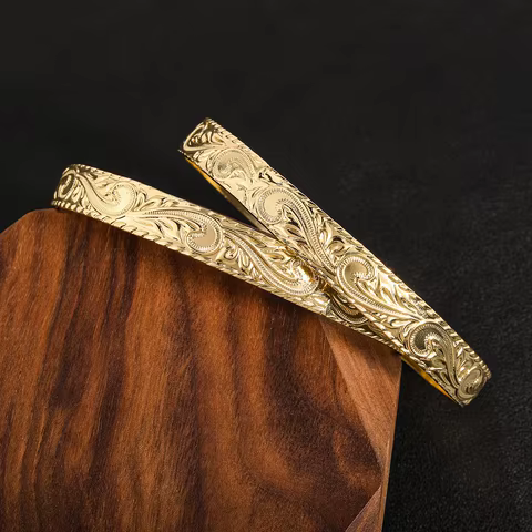 Hawaiian Hamilton Heirloom Tribal Bangle Bracelet 14k Gold Plated Copper Samoan Bohemia Polynesian Aloha Tonga Women Jewelry 12 best sales hawaiian bracelet - №11