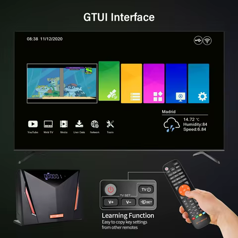 GTMEDIA V8 UHD Satellite Receiver 4K Ultra HD,DVB-S/S2/S2X+T/T2+ISDB-T+Cable(J83.A/C)+ATSC-C(J83.B)With Smart Card Reader TV Box 8 best sales android tv isdb t - №8